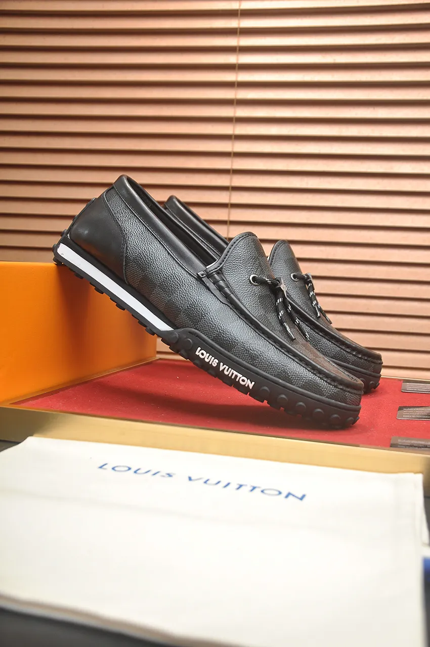 Men's men's shoes💰660💶[LOUIS VUITTON] (original order) new style🍀LV Louis Vuitton* - top version of LV classic beanie shoes! Made of imported original single cowhide, original leather side strips and wear-resistant rubber outsole! High quality products! Code number 39-45 (45 customized)